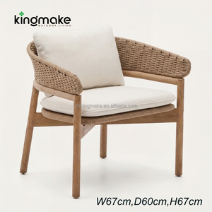 Elegante conjunto de muebles de mimbre para exteriores, sillas de patio de teca, sillas de comedor de madera para exteriores para restaurante - Product Image 2