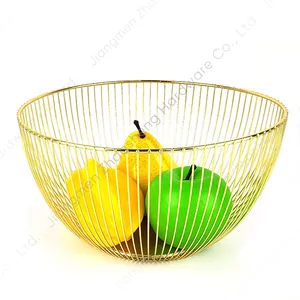 Home And Kitchen Vintage Look Wire Bin Fruit Bowl Holder Metal Drainer Rack Storage Fruit Basket For Food Sundries