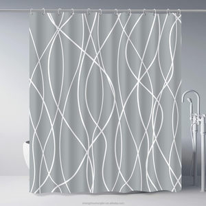 Juego <span class=keywords><strong>de</strong></span> <span class=keywords><strong>cortinas</strong></span> <span class=keywords><strong>de</strong></span> ducha extra <span class=keywords><strong>largas</strong></span> <span class=keywords><strong>Cortinas</strong></span> <span class=keywords><strong>de</strong></span> <span class=keywords><strong>baño</strong></span> a rayas <span class=keywords><strong>Cortinas</strong></span> <span class=keywords><strong>de</strong></span> ducha blancas decorativas Dobladillo ponderado Repelente al agua Lavable - Product Image 6