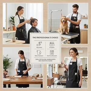 Celemek Dapur Logo Kustom Bahan Poliester Tahan Lama Anti Air Anti Minyak dengan <span class=keywords><strong>2</strong></span> Kantong Dapat Disesuaikan untuk BBQ Menggambar Menggunakan di Kebun - Product Image 1