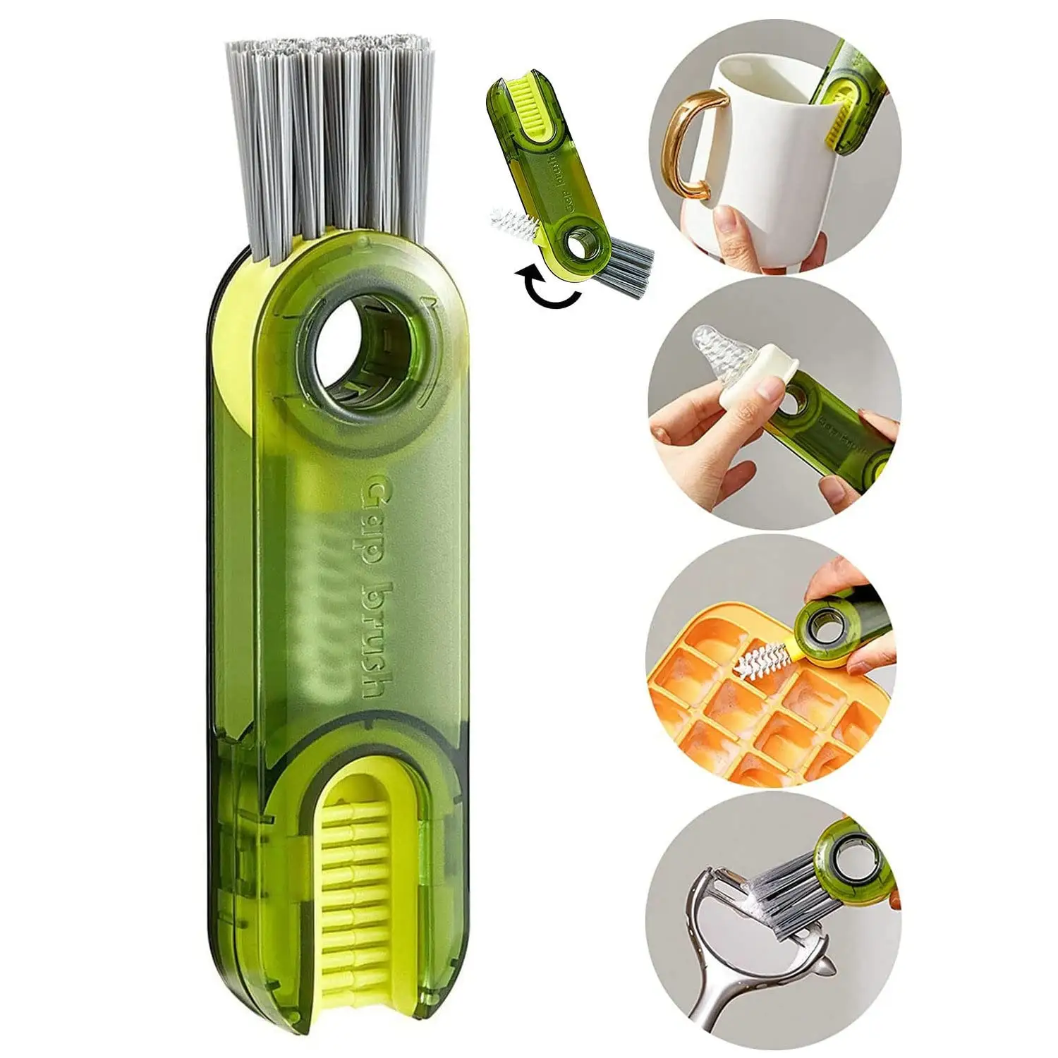 3 em 1 Garrafa Cup Lid Brush Straw Cleaner Tools Multi-Funcional Fenda Escova De Limpeza Para Enfermagem Garrafa Copos Capa