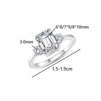 Bague de fiançailles classique en argent sterling 925 avec trois pierres de moissanite taille émeraude de 2 à 4 carats pour mariée et anniversaire MR0227