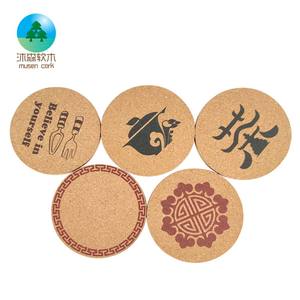 Cadeau promotionnel-Grand sous-verre rond en liège de 10 cm respectueux de l'environnement Tapis de tasse bon marché Napperon en liège pour les caractéristiques d'isolation de table - Product Image 2