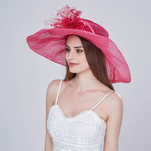 Nouveau Chapeau Élégant en Sinamay pour Femme, Idéal pour Mariage, Cérémonie, Fête, Chapeau à Large Bord pour Dames - Product Image 3