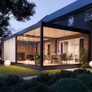   Pérgola Moderna <span class=keywords><strong>de</strong></span> Aluminio Ajustable, Resistente al Agua y <span class=keywords><strong>con</strong></span> Protección Solar, para Patio y Jardín, <span class=keywords><strong>con</strong></span> Puertas Corredizas <span class=keywords><strong>de</strong></span> Vidrio, Diseñada para Durar - Product Image 3