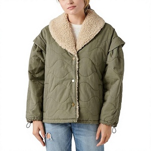 Chaqueta Bomber Acolchada de Invierno para Mujer, Softshell con Cierre Completo, Cordón Ajustable en el Bajo, Relleno Transpirable de Lona - Product Image 1