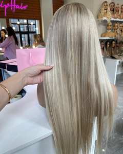 Parrucca Frontale in Pizzo 13x4 HD con <span class=keywords><strong>Capelli</strong></span> Vergini Europei Biondi Balayage per Donne Bianche di Alto Livello, Allineamento Cuticolare, Pre-Pizzicata - Product Image 4