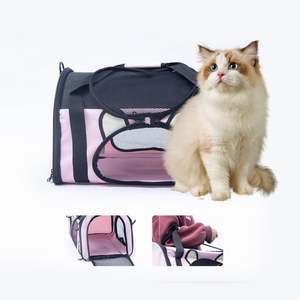 Sac à dos pliable personnalisé à grande capacité avec fenêtre transparente en maille respirante pour chiens, chats et animaux de compagnie, sac de voyage pour voiture en tissu Oxford - Product Image 2