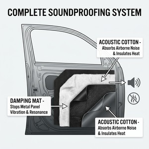 Espuma Acústica de Alta Densidad y Barrera Térmica - Tapete Insonorizante Ignífugo - Eficiencia de Doble Capa para Mejora de Audio Automotriz - Product Image 4