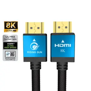 HDMI Kabel 3d ความเร็วสูงพิเศษ5ม.,สาย HDMI 8K 60Hz 4K 120Hz 48Gbps สีทองสาย HDMI 8K