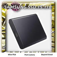 Cocok untuk SSD Portabel T5 1 TB USB 3.2 540MB/s, Enkripsi Perangkat Keras AES256, Plug and Play untuk Desktop Windows 7/10/11