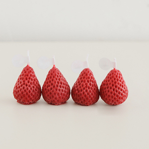 Vela De Parafina en forma De fresa, <span class=keywords><strong>velas</strong></span> aromáticas decorativas, Vela perfumada De cera De soja para cumpleaños, boda - Product Image 4