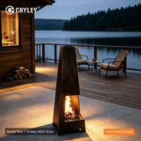 Cheminée extérieure autoportante, foyer à bois, chauffage pour patio, jardin, cour arrière, camping