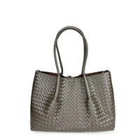 Sac fourre-tout de luxe tendance 2026 en cuir véritable tressé, fait main, en paille et cuir de vachette, sacs à main de créateur grande capacité pour femme