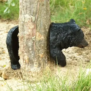 Décoration d'arbre en plein air bébé ours noir ours Hugger arbre Sculpture décoration de jardin - Product Image 3
