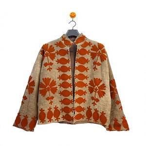 Women Short <b>Velvet</b> Suzani Jacket Hand Embroidered Crop Blazer Vintage Boho Evening Outerwear Custom OEM Manufacturer - Product Image 1