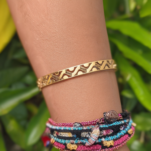 Fashion <b>Bangle</b> 316L Stainless Steel PVD Gold Plating Sustainable Resistant Bracelet - Product Image 3