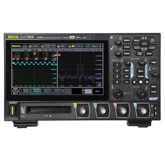 RIGOL DHO924 250MHz Digital Oscilloscope 12-bit Vertical Resolution 1.25 GSa/s Sample Rate 4 Analog Channels 1 Year Warranty OEM