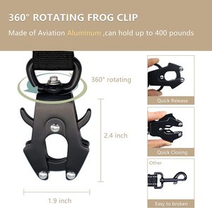 頑丈な4～6フィートの引っ張り防止犬用リード、タクティカルバンジー、ポリエステル製ソリッドナイロンロープ、パッド入りゴム、アルミ製カーシートベルトバックル - Product Image 5