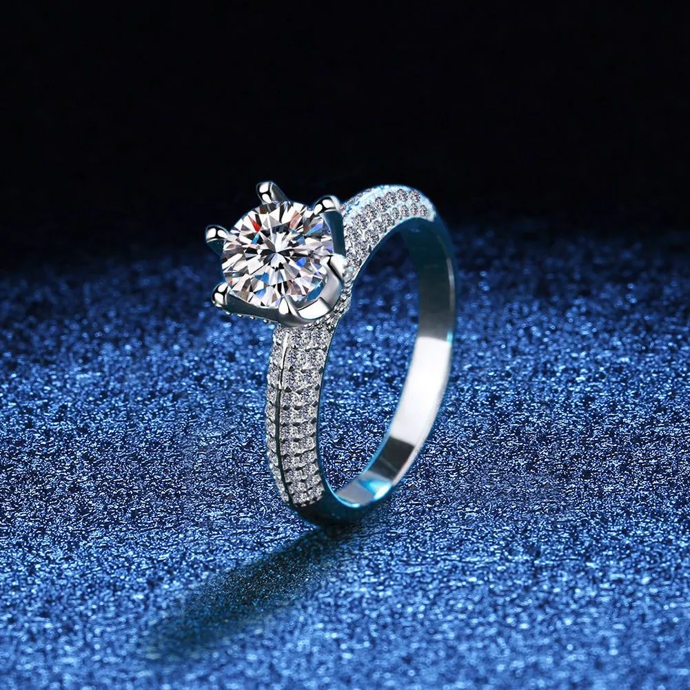 Regalo di compleanno di rara per la fidanzata anello di Moissanite di diamanti da 3 carati anello in argento Sterling 925 di gioielleria raffinata per il matrimonio delle donne
