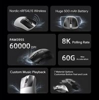 Souris de jeu sans fil IPI Haze X Tri-Mode PAW3955 52000 DPI Taux de polling 8K Interrupteur haptique TMR Légère RGB Rechargeable Esports