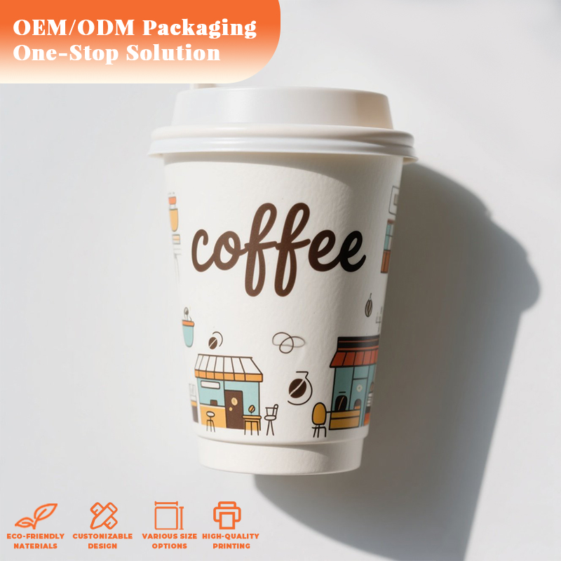 Wholesale New Trend Good Design Custom Coffee Paper Cups Suitable for Catering Packaging Paper Cup