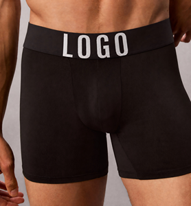 <span class=keywords><strong>Boxer</strong></span> da <span class=keywords><strong>Uomo</strong></span> OEM Personalizzati con Logo Grande sulla Cintura, Gamba Lunga, Alta Elasticità, Lisci, Sportivi, Etichetta Privata, Vendita all'Ingrosso - Product Image 1