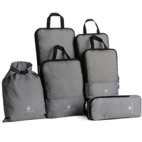 Sac de rangement pour organisateurs de voyage en nylon ripstop recyclé Conception personnalisée Cubes d'emballage de voyage en maille de compression suspendus légers