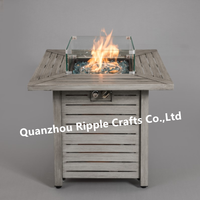 Poêle à Propane 40000 BTU, 32 pouces, carré, Grain de bois, Patio extérieur, foyer à gaz, table, foyer sans fumée, ensemble de meubles d'extérieur