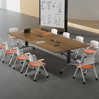 Table de conférence moderne en bois massif pour la maison, le bureau, la salle à manger, le salon, réglable, écologique, 10 places, mobilier commercial