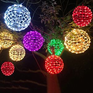 Impermeable Ip65 jardín festón festivo vacaciones iluminación Navidad decoraciones al aire libre Led cadena luz luminosa ratán bola lámpara - Product Image 1