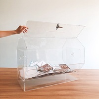 Boîtes à billets de tombola en acrylique transparent personnalisées en gros, OEM, verrouillables, tambours de tombola rotatifs en plastique