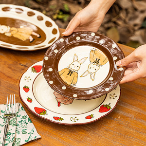 Bol en céramique rétro original Hera Rabbit pour femme au foyer moderne, <span class=keywords><strong>vaisselle</strong></span> tendance, nouveau bol à riz mignon, assiette compatible micro-ondes - Product Image 5