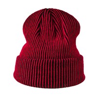 Bonnet en tricot acrylique personnalisé avec logo tissé, bord côtelé, rayé, unisexe, pour l'hiver, idéal pour les voyages