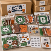 Articles de fête personnalisés pour anniversaire, jour de match sportif, thème football/soccer : vaisselle en plastique, gobelets, autocollants, décorations