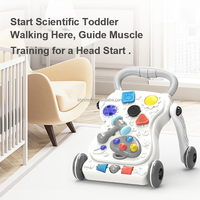 Marche-bébé réglable en vitesse, antidérapant, avec cadre en plastique, musique, pliable, aide à la marche portable, jouets d'apprentissage pour bébés