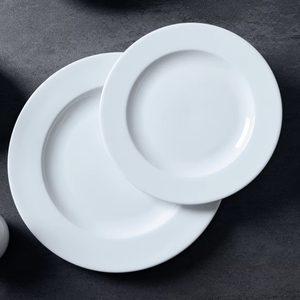 PITO Ensembles d'assiettes à dîner en céramique blanche en porcelaine pour restaurant <span class=keywords><strong>Assiette</strong></span> plate en céramique blanche <span class=keywords><strong>Assiette</strong></span> en porcelaine - Product Image 1