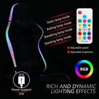 Chaise de jeu de haute qualité, confortable, avec éclairage RVB, chaises d'ordinateur, chaise de jeu avec massage à 7 points, haut-parleurs et LED pour adultes