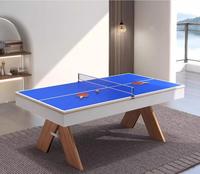 Table de billard multifonctionnelle en ardoise de 7 pieds, 3 en 1, table de billard, table de tennis de table, table à manger avec poche en cuir, directement de l'usine