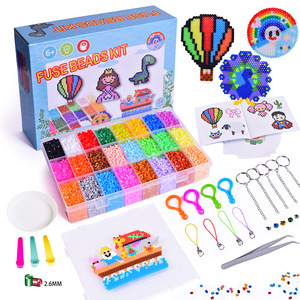 ลูกปัดฟิวส์ขนาด 2.6 มม. ขายส่ง 24 สี ชุดลูกปัดเพอร์เลอร์ DIY สำหรับงานฝีมือ ชุดลูกปัดฟิวส์สำหรับเด็กทำมือ - Product Image 2