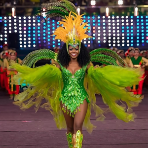 Nuevo Monokini <span class=keywords><strong>Sexy</strong></span> Personalizado Estilo Caribeño 2027, Disfraz de Carnaval para Mujer, Traje de Baño con Plumas y Cuentas para Desfile de Samba de Miami, Proveedor Mayorista OEM - Product Image 2