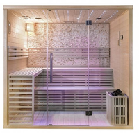 Triunity SUANA-SD Poêle de sauna électrique tout-en-un à infrarouge lointain 9KW pour extérieur, moderne, à vapeur sèche, pour 2 personnes, en bois de pruche, anti-UV, pour salle de sport