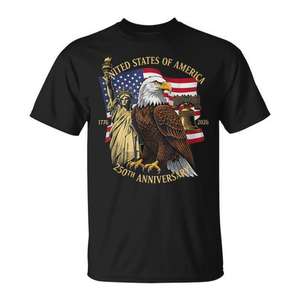 Camiseta del 250.º aniversario de los Estados Unidos de América con diseño de águila y campana de la libertad, 1776 2026 - Product Image 1