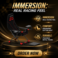 Cockpit de simulation de course pliable, réglable, compatible avec Fanatec/Logitech/Moza PS5/PS4, métal et plastique, garantie 1 an en anglais