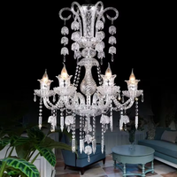 Lustre en cristal transparent de style européen moderne, éclairage suspendu LED simple pour chambre à coucher, salon, bar