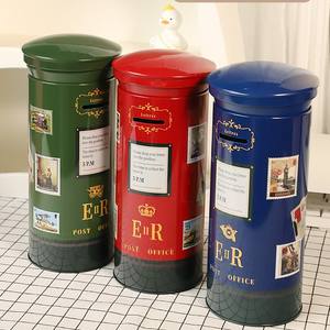 新しいレトロなブリキ製英国郵便ポスト貯金箱、子供向けの創造的なギフトオーナメント - Product Image 1