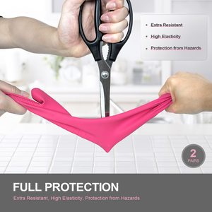 قفازات لغسيل الأطباق مخصصة طويلة الأكمام للمطبخ مقاومة للماء من المطاط الطبيعي قابلة لإعادة الاستخدام وصديق للبيئة من السيليكون - Product Image 5