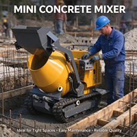 Mini bétonnière sur chenilles à prix super bas, auto-chargeante, avec système hydraulique pour la construction et l'agriculture