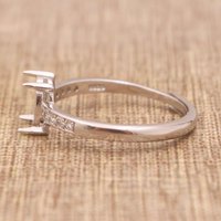 Sterling Silber 5*7/6*8/7*9/8*10/9*11/10*12/10*14mm Semi Mount Ring Frame Blank Einstell basis ohne Mittels tein für DIY Inlay