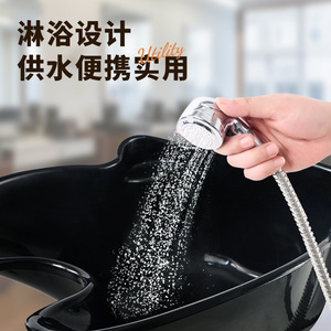 Lit de shampooing semi-inclinable à double cuve portable pour salons de coiffure et salons de barbier, avec bac à shampooing connecté, chaises de shampooing électriques - Product Image 3